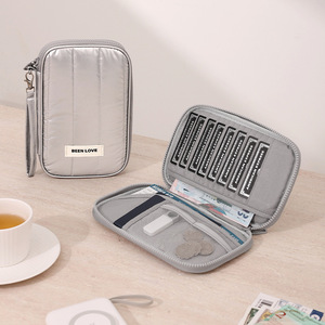 Beilian Travel Document Holder Silver Multipurpose Card Passport Storage Bag for Trip Portable Anti-theft Design - Product Image 5
