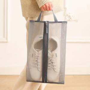 Pochette de rangement pour chaussures en maille TPU résistante à l'eau avec fermeture éclair - Product Image 1