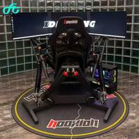 Plateforme de mouvement 6 DOF pour simulateur de course VR commercial en intérieur |   Jeu de voiture 9D à mouvement complet sur 3 écrans, construction en fer, version anglaise