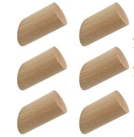 Moderne houten, stevige, milieuvriendelijke handdoek- en jashaakjes, wandmontage, kleine enkele haken voor hoeden, keuken & badkamer
