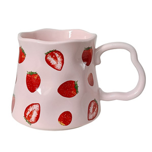 Mug en céramique créatif et simple, façonné à la main, pour petit-déjeuner, style <span class=keywords><strong>grand</strong></span>-<span class=keywords><strong>mère</strong></span>, <span class=keywords><strong>tasse</strong></span> à <span class=keywords><strong>café</strong></span> exquise pour couple - Product Image 5