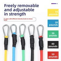 Ensemble de 11 cordes de tension multifonctionnelles en TPE, sangle de tension élastique droite, équipement d'entraînement physique non pliable