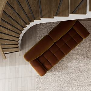 Moderno minimalista de terciopelo de algodón de 2 plazas conjunto de patas de madera diseño único hogar sala de estar muebles convertibles para apartamento gimnasio - Product Image 2