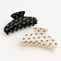 Newyeah Vente en gros Pince à cheveux en acétate de cellulose avec motif nœud et strass, 10,5 cm, personnalisable avec logo, pour femmes