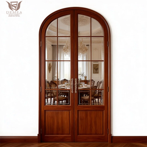 DEMEA Partizione Moderna per Appartamenti e Hotel, Insonorizzata in Legno di Teak Massiccio, Vetro Temperato Doppio, Su Misura, a Doppia Arcata - Product Image 5