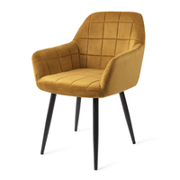 Vente en gros de chaise de négociation confortable en velours avec squelette en métal pour café avec accoudoir et dossier chaise de salle à manger en velours
