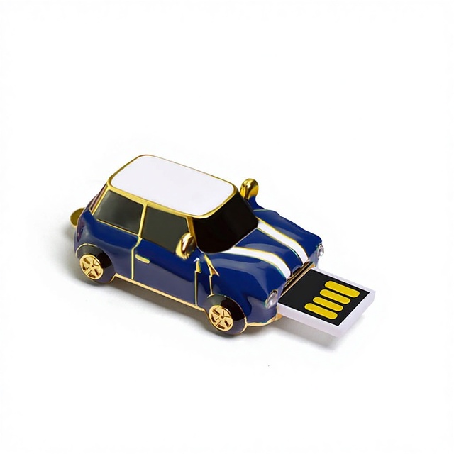 Retro Mini Car-Shaped Metal USB Flash Drive with High-Speed Data Transfer and Custom Logo Options Memory Stick U Disk 4GB 8GB