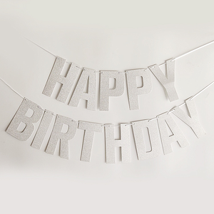 MerriWish Ghirlanda di Bandierine a Forma di Lettere Nere per Decorazioni di Compleanno e Baby Shower, Bandiere di Carta Colorate - Product Image 2
