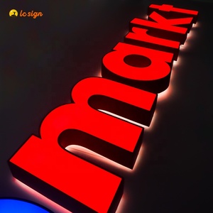 Ngoài trời siêu thị LED kinh doanh số Tấm Thư Kim Loại dấu hiệu chiếu sáng kênh chữ cho khói cửa hàng hiển thị - Product Image 1