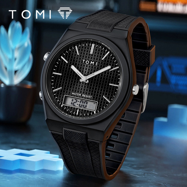 TOMI Men's Electronic Watch; Trendy Simple Wrist Watch; Waterproof Sports Outdoor Electronic Watch