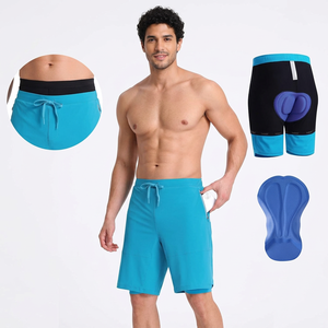 Men's <b>Cycling</b> <b>Shorts</b> Blue Quick Dry <b>Padded</b> <b>Short</b> Length Breathable Spandex Polyester Regular Fit Adult - Product Image 1