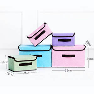 Boîte de rangement pliable en tissu non tissé gris pour la maison, vêtements, sous-vêtements, chaussettes, jouets pour enfants et cosmétiques (vente en gros) - Product Image 4