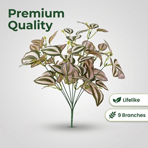 Planta Artificial de Tradescantia Zebrina, Hojas Verdes Realistas de Seda, Planta Colgante Artificial para Decoración del Hogar, Bodas, Día de la Madre - Product Image 4