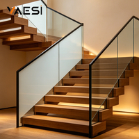 Rampe en verre trempé durable avec rainure en alliage d'aluminium pour une utilisation en extérieur et en intérieur