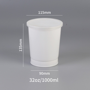 บรรจุภัณฑ์โยเกิร์ตขนาด 1000 มล. 1000 กรัม 32 ออนซ์ 34 ออนซ์ <span class=keywords><strong>ถ้วย</strong></span>พลาสติก PP สีขาว แบบถัง สำหรับอาหารจานด่วน <span class=keywords><strong>ขนม</strong></span>ขบเคี้ยว ถั่ว ผลไม้ สลัด ข้าวโพดคั่วสด - Product Image 1