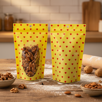 Emballage de sac en plastique imprimé sur mesure pour biscuits, fruits secs, noix, bonbons, aliments, sachet debout avec fermeture éclair et fenêtre