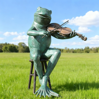 Fontaine décorative moderne en bronze en forme de grenouille pour jardin extérieur, figurine animale moulée, art 3D, objet de collection