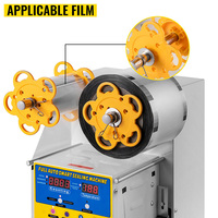 Machine de scellage automatique pour gobelets de jus, de salades de fruits et de yaourts en verre, 90 mm et 98 mm, en promotion à Dubaï, en Indonésie et au Ghana