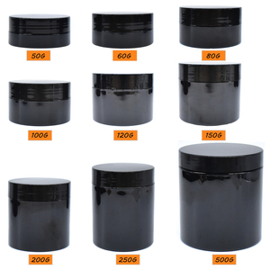 50g 60g 80g 100g 120g 150g 200g 250g 500g Pot en plastique cosmétique noir rond Pot de crème PET étanche durable avec joint noir - Product Image 2