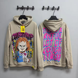 Sudadera con Capucha para Hombre, de Algodón Grueso, con Estampado Puff, Estilo Urbano, Informal, Talla Grande - Product Image 4