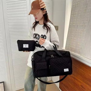 Bolsa de Viaje Oxford Ligera y Portátil Personalizada de Fábrica con Múltiples Bolsillos y Compartimento Impermeable para Zapatos con Cierre - Product Image 3