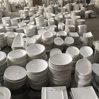 Vente Chaude en Gros Assiettes en Céramique Blanches de Restaurant de Chaozhou les Moins Chères – Services de Table en Céramique par Ton