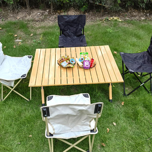 Factory Outdoor Foldable Portable Camp Furniture Solid Wooden Aluminum Alloy Picnic Camping Folding <b>Table</b> - Product Image 6