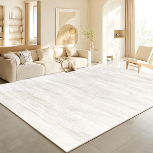 Alfombra Rectangular Moderna Color Crema 8x10, Imitación de Cachemira, Lavable, Antideslizante, para Sala de Estar o Dormitorio - Product Image 3