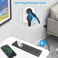 Multiprise US EU UK avec 4 prises secteur Prise multiple de bureau pour meubles Prise allemande 8 prises 125V Tension nominale