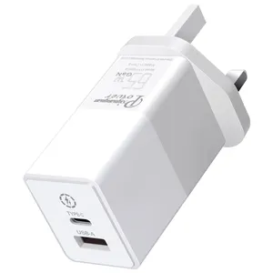 使用英国插头65W usb-c和type-C电源输送充电器体验无与伦比的速度