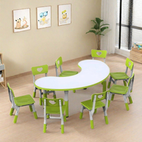 Fournisseur de meubles pour enfants Bo Jiao, table en plastique semi-circulaire, bureau mignon pour enfants