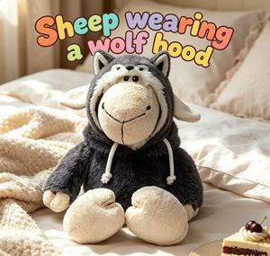 Peluche mouton avec capuche de <span class=keywords><strong>loup</strong></span>, costume de <span class=keywords><strong>loup</strong></span> amovible, animal en peluche <span class=keywords><strong>agneau</strong></span> pour cadeau original <span class=keywords><strong>et</strong></span> décoration de chambre - Product Image 2