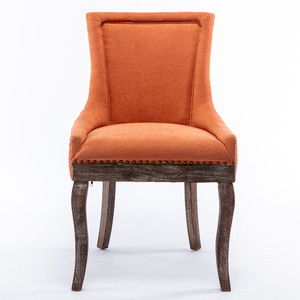 Sedia da pranzo Ultra Side con tessuto ispessito, chiodi in bronzo e gambe in legno massello, set da 2 - Product Image 2