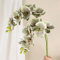 LUIY-Hochwertige 7-Köpfige Große Phalaenopsis Silikon-Baumwoll-Simulationsorchidee für Hochzeit Heimdekoration Konditorei Backwaren