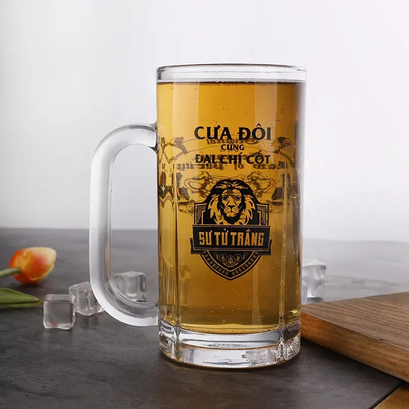 Customized logo factory direct cheap price beer glass stein factory direct beer bar drinking glass mug clear 19oz beer glass mug