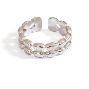 European Style Stainless Steel <b>Rings</b> Heart Leaves Ocean Theme Seashell Design Women's Fashion Jewelry Daily Wear - Product Image 5