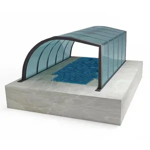 Telescopic design electric swimming pool cover