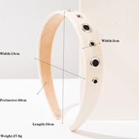 Serre-tête coréen uni en cuir et métal, ajouré, avec trous d'aération, style doux et cool, accessoire capillaire simple