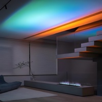 Cheminée électrique SEFIRE moderne à effet de flamme 3D en acier simulé, avec vapeur d'eau et télécommande