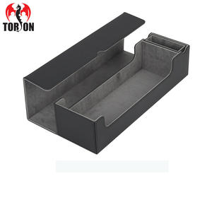 Boîte de rangement pour <span class=keywords><strong>cartes</strong></span> à jouer Torson 550+ avec logo <span class=keywords><strong>personnalisé</strong></span>, grande capacité, écologique, durable, coins carrés, en cuir PU et velours - Product Image 1
