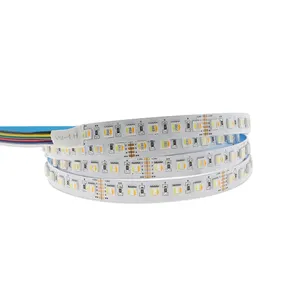 High brightness SMD5050 big chip RGBW+W+CW CCT 5 in 1 84LEDs flexible soft LED strip tape rope changeable blue red green