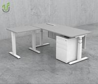 IULTRA Bureau électrique assis-debout en L 180x80, double moteur avec surface spacieuse et contrôle de la mémoire, pour de grandes installations