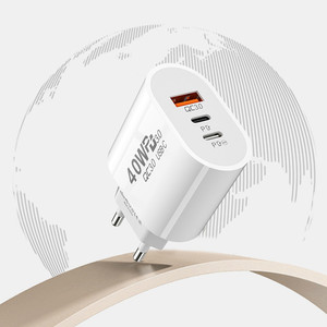 40W <b>USB</b> <b>C</b> Block 4-Port Wall <b>Plug</b> Fast Charging <b>Adapter</b> PD+QC Multicport Power Charger Type <b>C</b> for iPhone16 Mobile Phones Cameras - Product Image 4