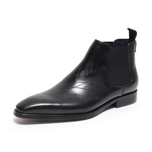 New Men's Winter Ankle Chelsea Leather Boots Top-grade Cowhide Pointed Toe Fashionable Waterproof Anti-slip Shoes - Product Image 5