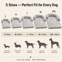 Canapé-lit pour chien en fausse fourrure shaggy, en forme de L, avec rembourrage en coton PP, base antidérapante, 9 couleurs, 5 tailles, OEM, marque privée, vente en gros, lavable en machine