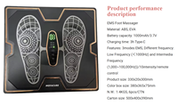 Appareil de massage des pieds pour tout le corps, EMS TENS, matériau ABS/EVA, protection sportive, rechargeable par USB, minuterie, soulagement du stress, masseur de pieds