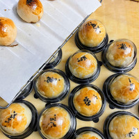 Boîte de conteneur pour mini-gâteaux de lune jetables, boîte en plastique transparent PET, dôme rond, emballage pour pâtisserie à base de jaune d'œuf