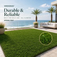 Gazon artificiel durable, fiable, résistant à tous les climats, réaliste, dense, doux, imperméable, pour l'extérieur, la cour, résistant aux UV