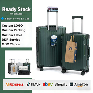 Juego de Maletas de Viaje Ligeras de 20'' y 24'', Maleta de PC con Marco de Aluminio, Ruedas con Freno y Soporte para Teléfono - Product Image 1