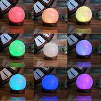 Lámpara de sal del Himalaya, dispositivo de liberación de iones negativos, pirámide de cristal, colores cambiantes, USB